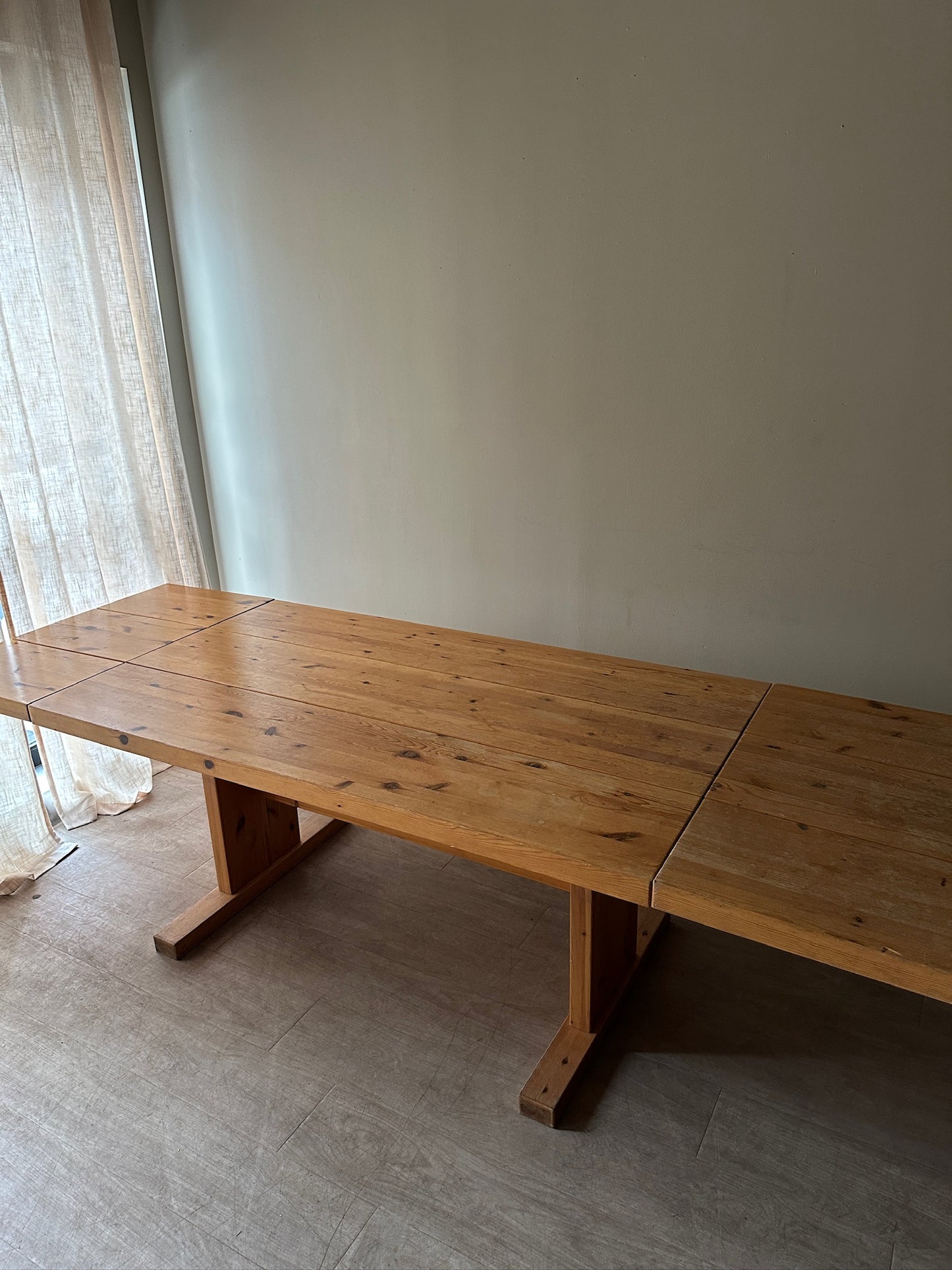 Thorso style Danish pine dining table with extensions