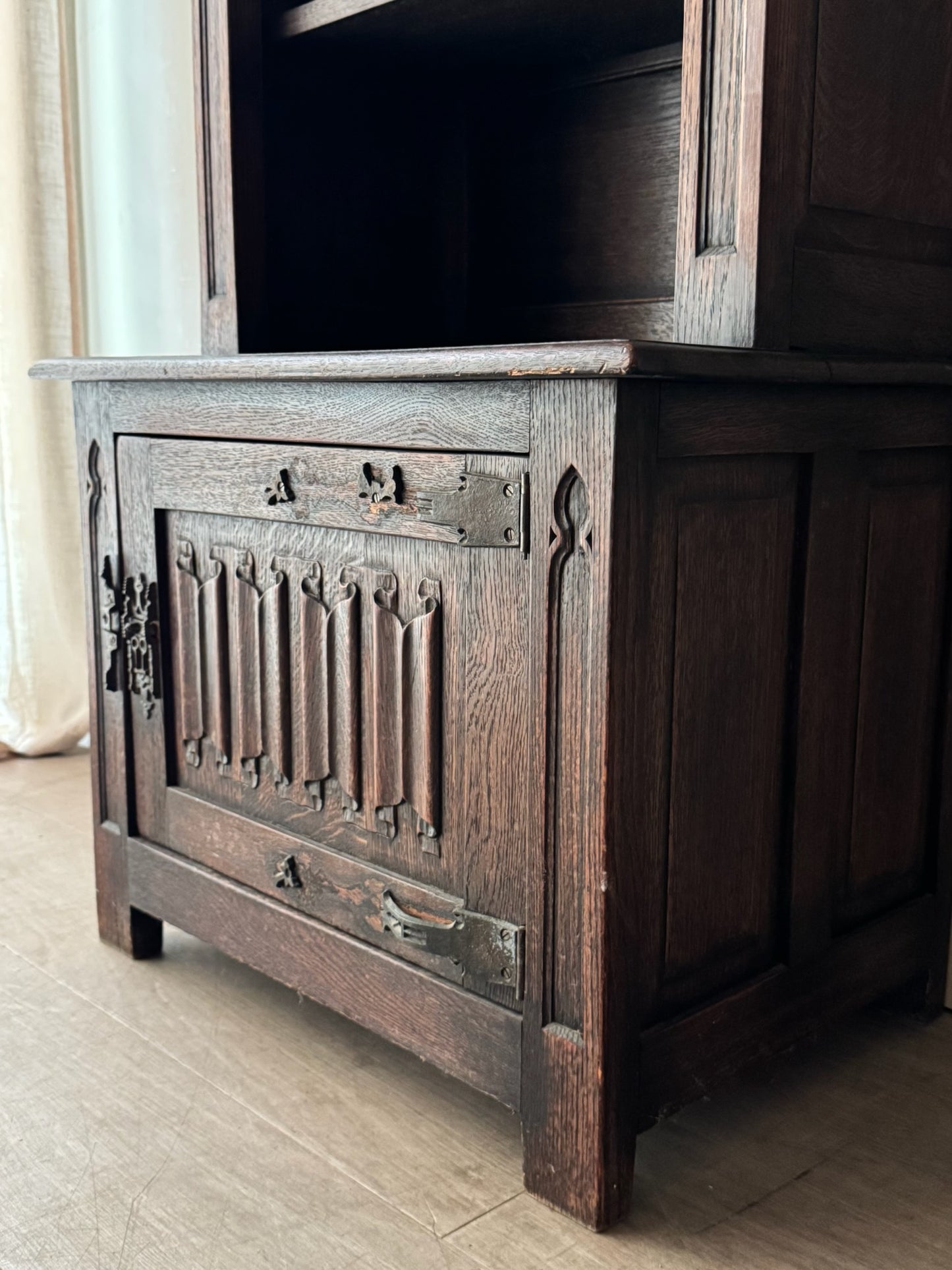 Oak book case cabinet