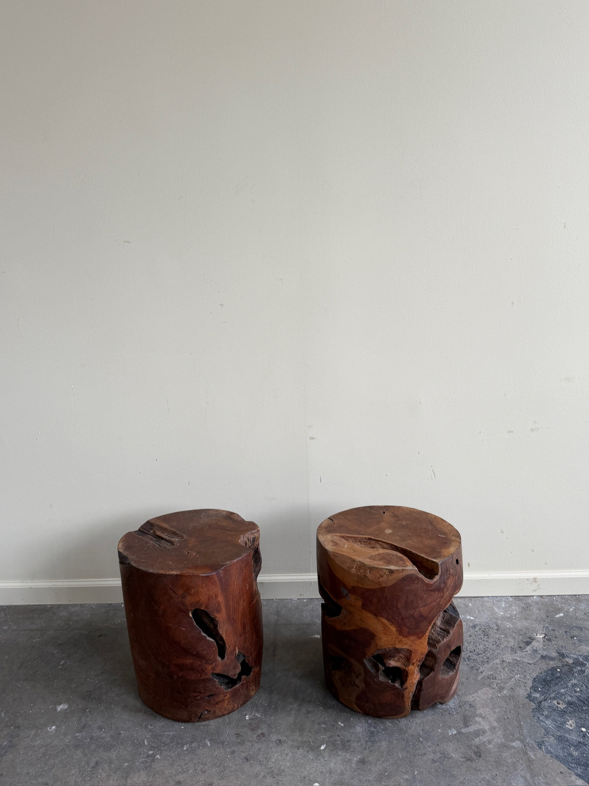 Walnut burlwood side tables. Sold individually.