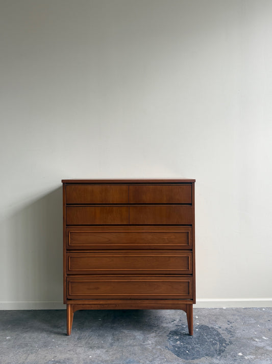Walnut tallboy dresser