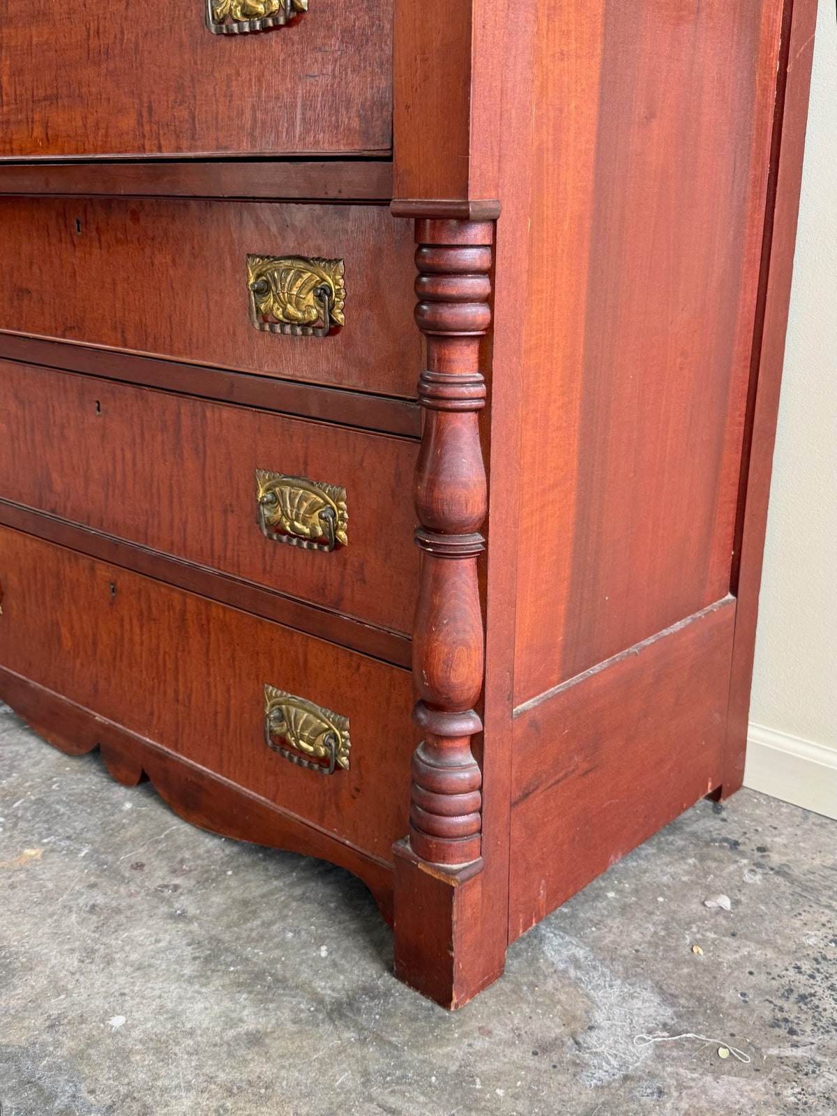 Empire cherry & tiger maple dresser