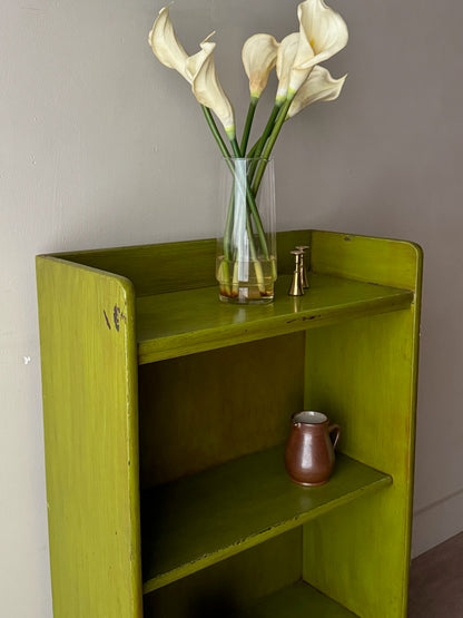 Green painted pine shelf