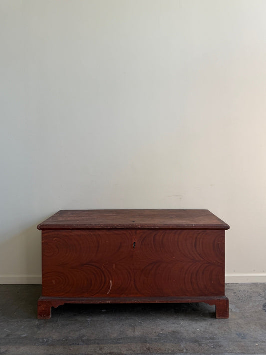Southeastern Pennsylvania Federal red grain painted pine chest
