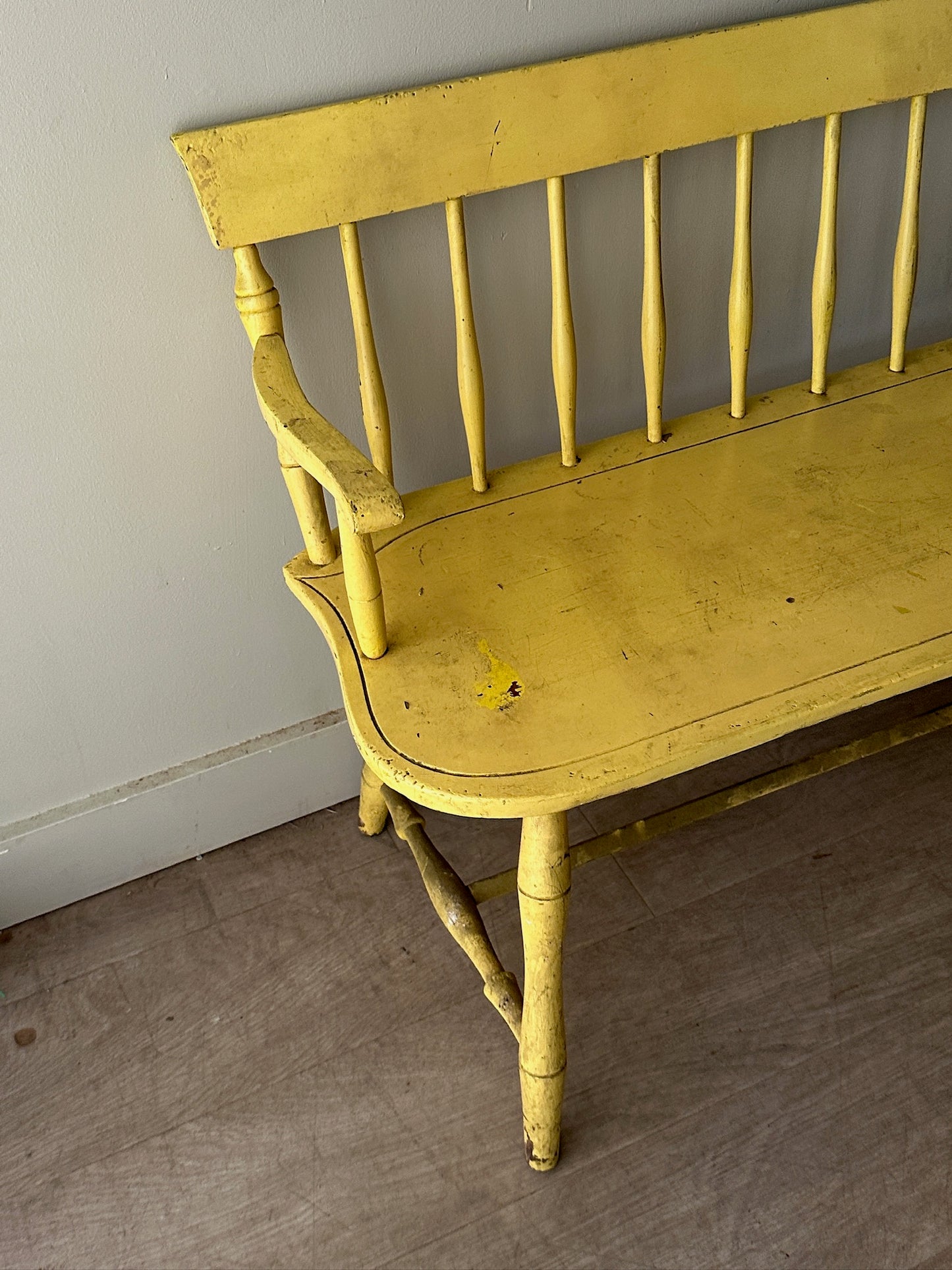 Yellow painted bench