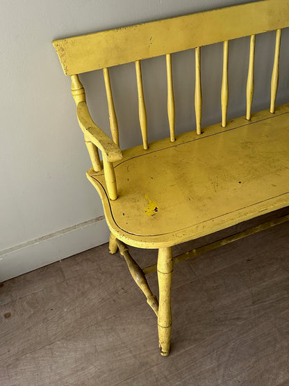 Yellow painted bench