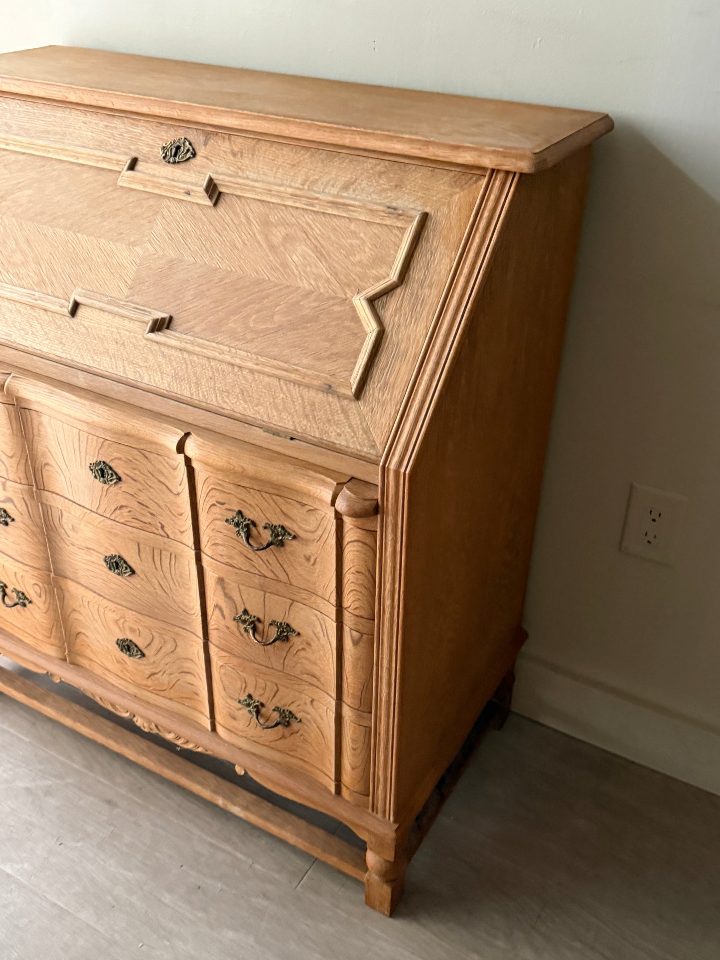 Danish oak secretary dresser