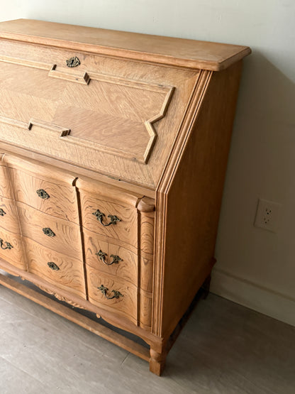 Danish oak secretary dresser