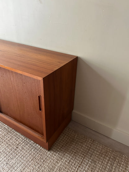 Teak sliding door cabinet