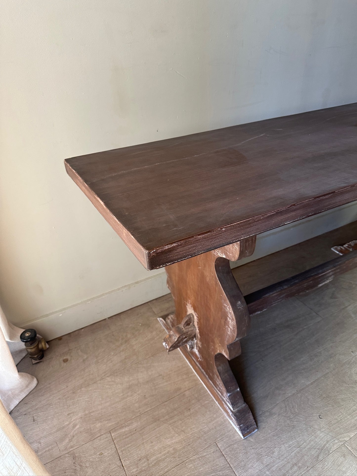French pine trestle dining table