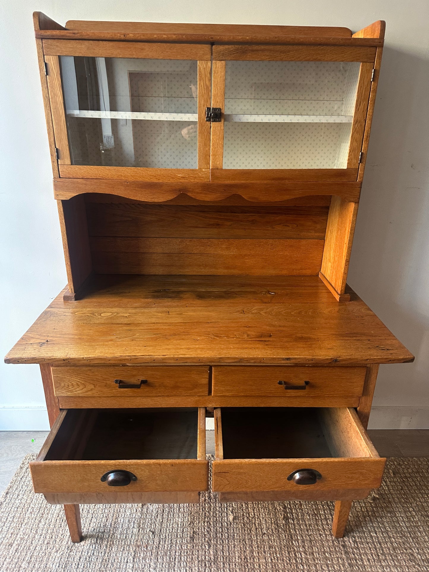 Golden oak bakers hutch