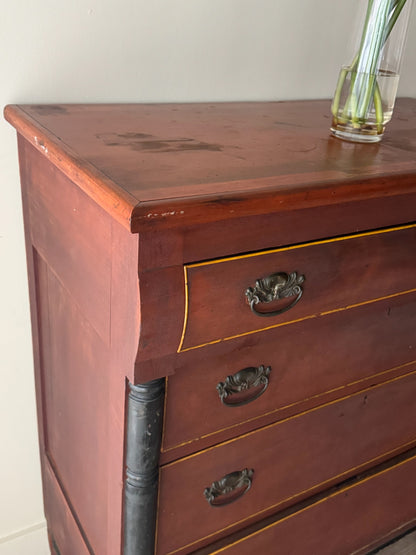 Empire painted mahogany dresser