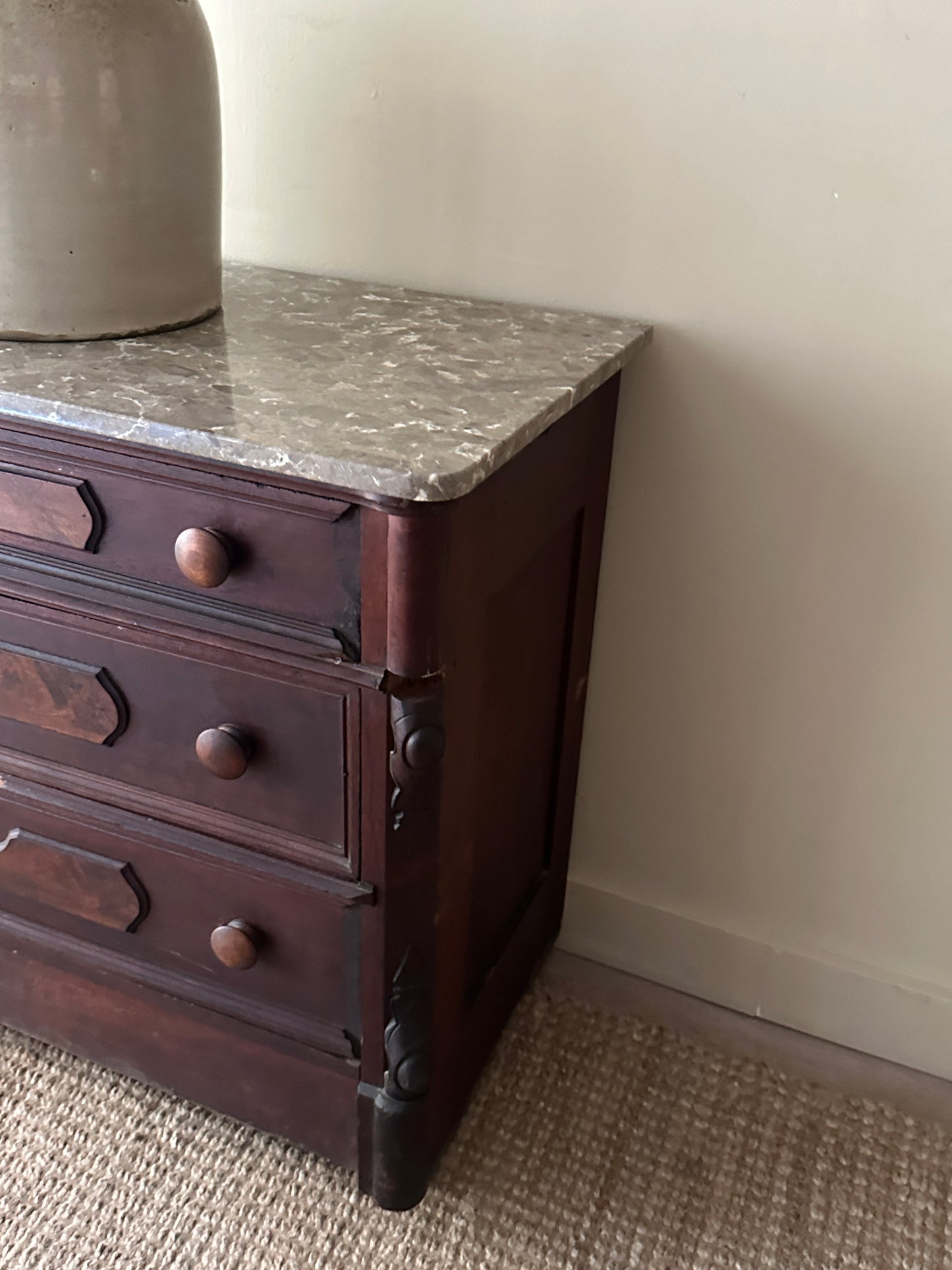 Marble top mahogany dresser