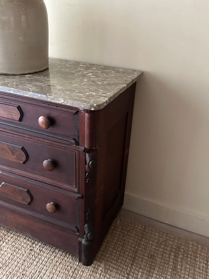 Marble top mahogany dresser