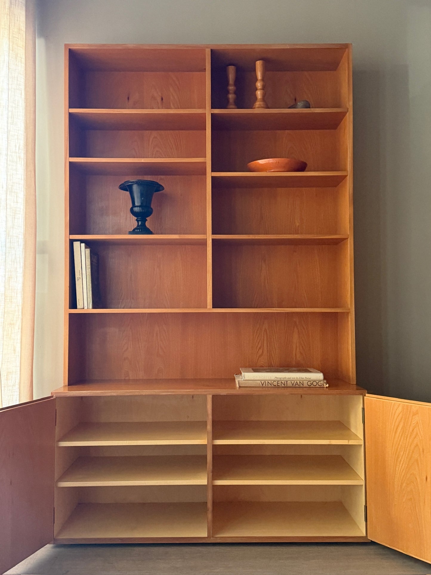 Danish oak two piece hutch
