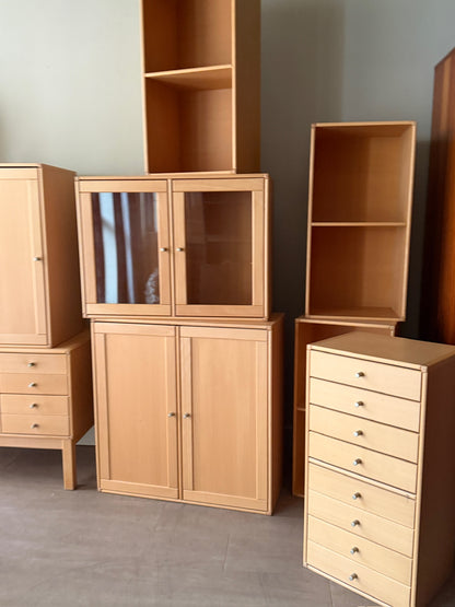 Caso “Rimme” Danish beech 12 piece modular wall unit