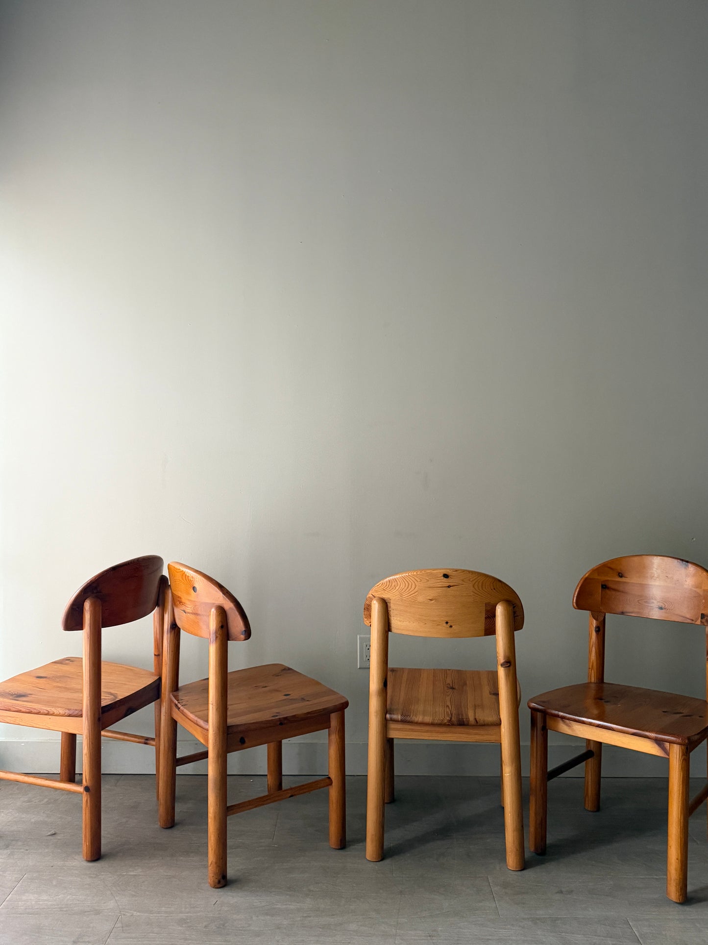 Rainer Daumiller pine dining chairs. Sold in sets of 4.