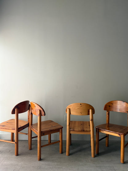 Rainer Daumiller pine dining chairs. Sold in sets of 4.