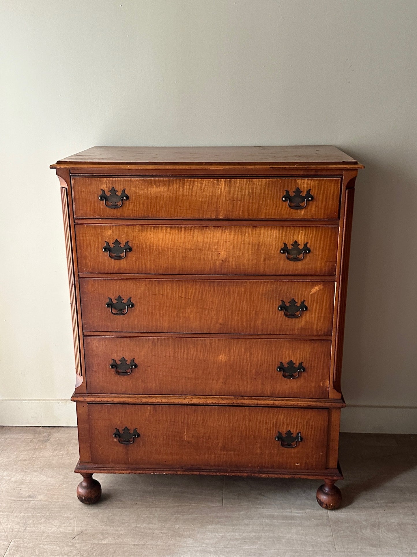 Tiger maple dresser