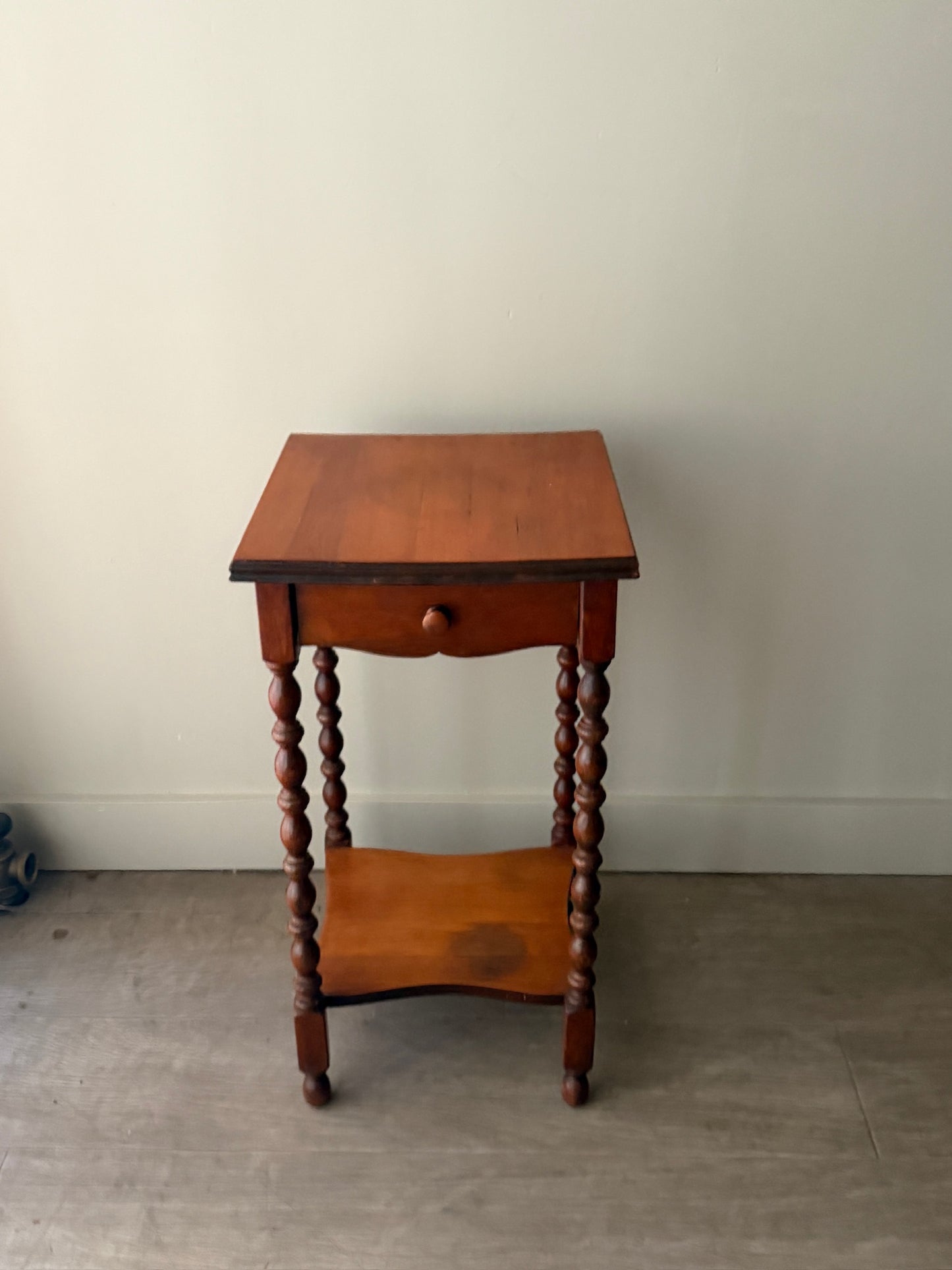 Cherry spindle leg side table