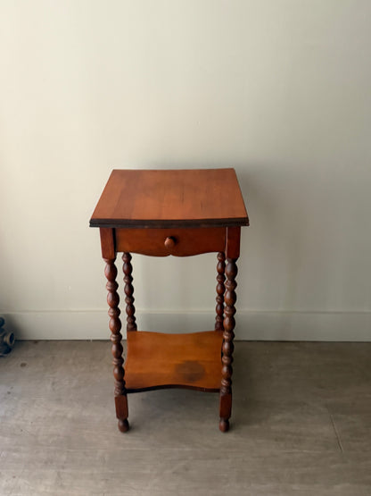 Cherry spindle leg side table