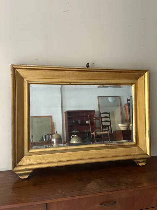 Gilt wood mantel mirror