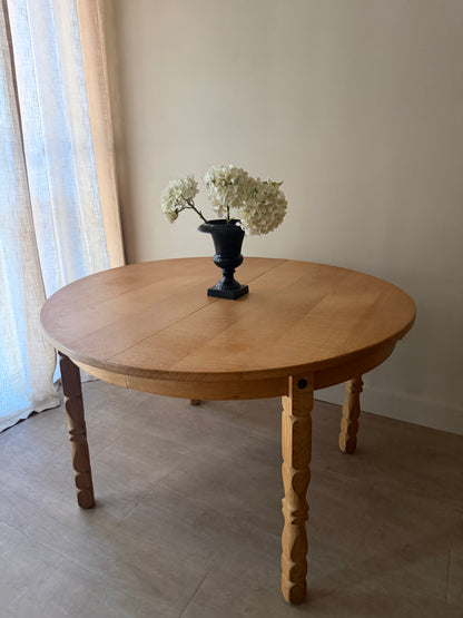 Danish oak dining table with extensions