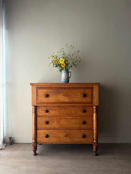 Pennsylvania Sheraton tiger maple dresser