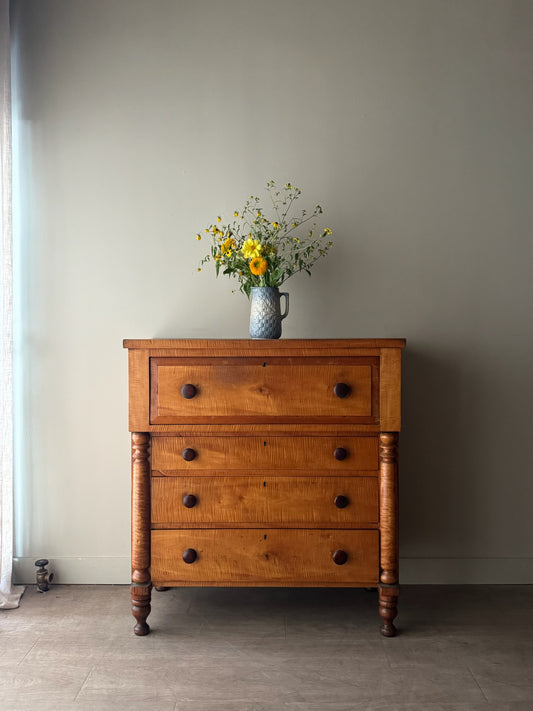 Pennsylvania Sheraton tiger maple dresser