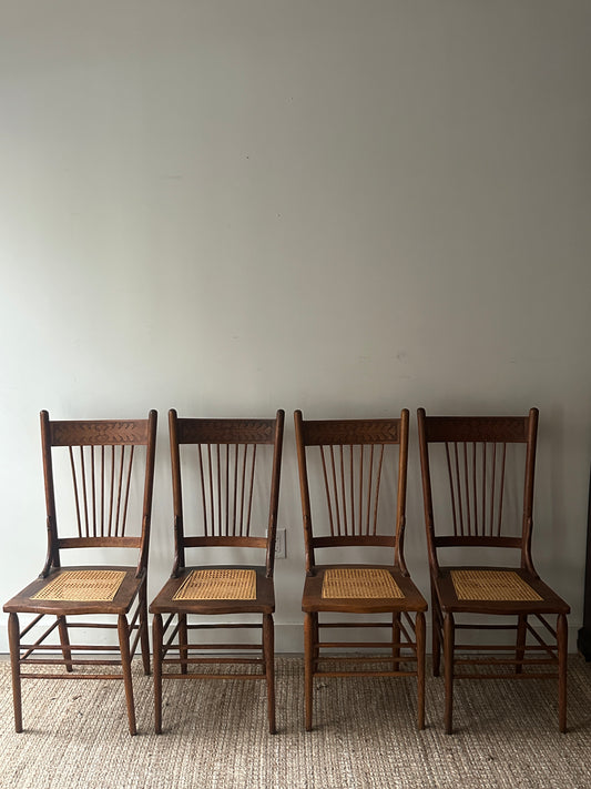 Victorian cane seat chairs. Sold individually.