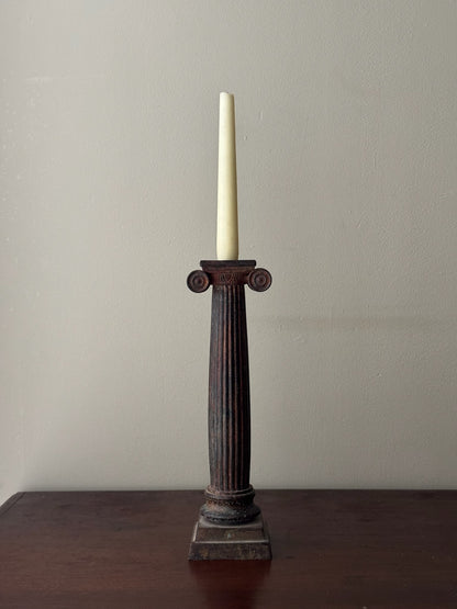 Bronze neoclassical column candlestick