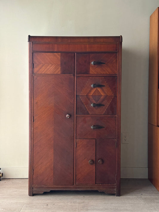 Art deco walnut side by side