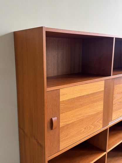 Danish teak two-piece hutch