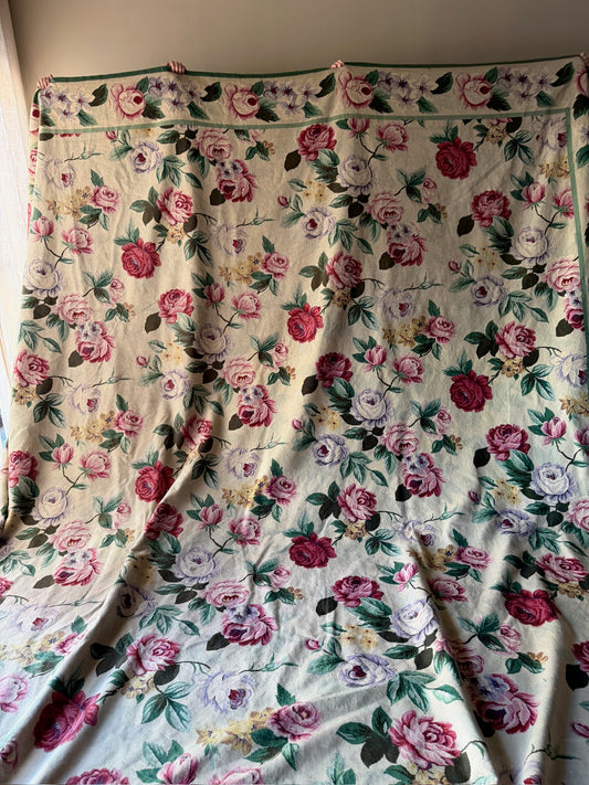 Rose patterned area rug