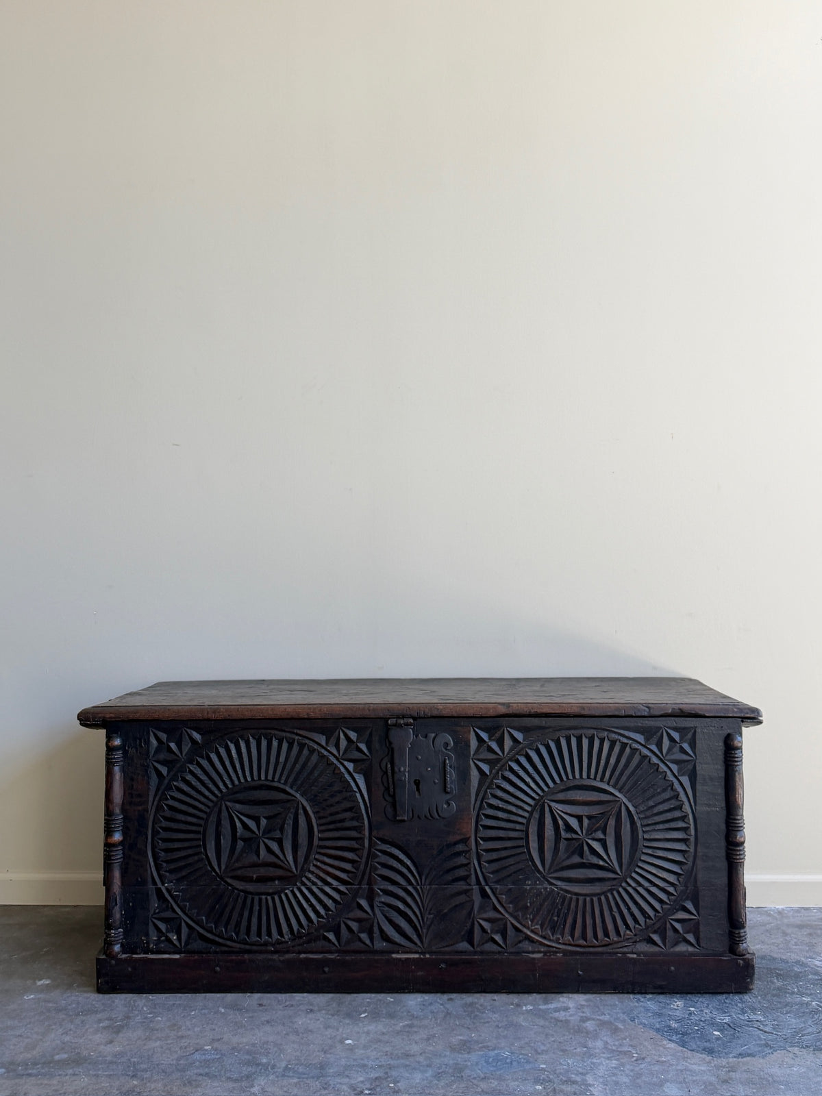 Northern European carved oak chest