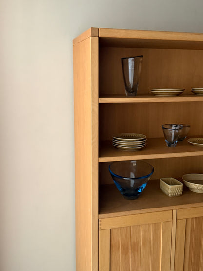 Danish oak bookcase cabinet