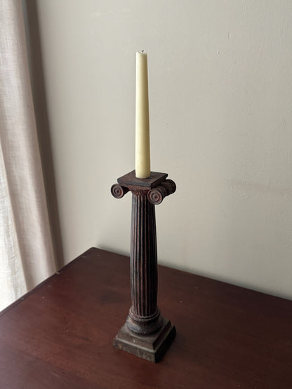 Bronze neoclassical column candlestick