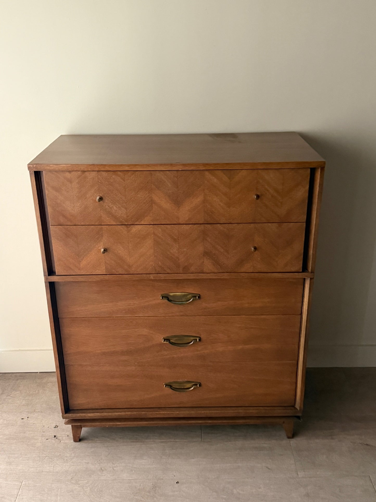 Kent Coffey walnut tallboy dresser