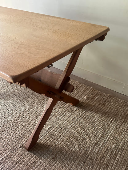 Danish oak dining table with removable leaves by Henning Kjaernulf