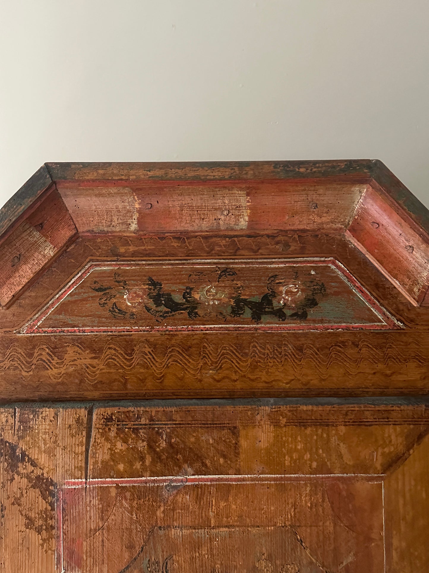 Folk painted cabinet