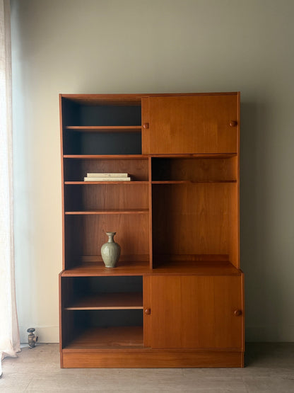 Danish teak two piece hutch