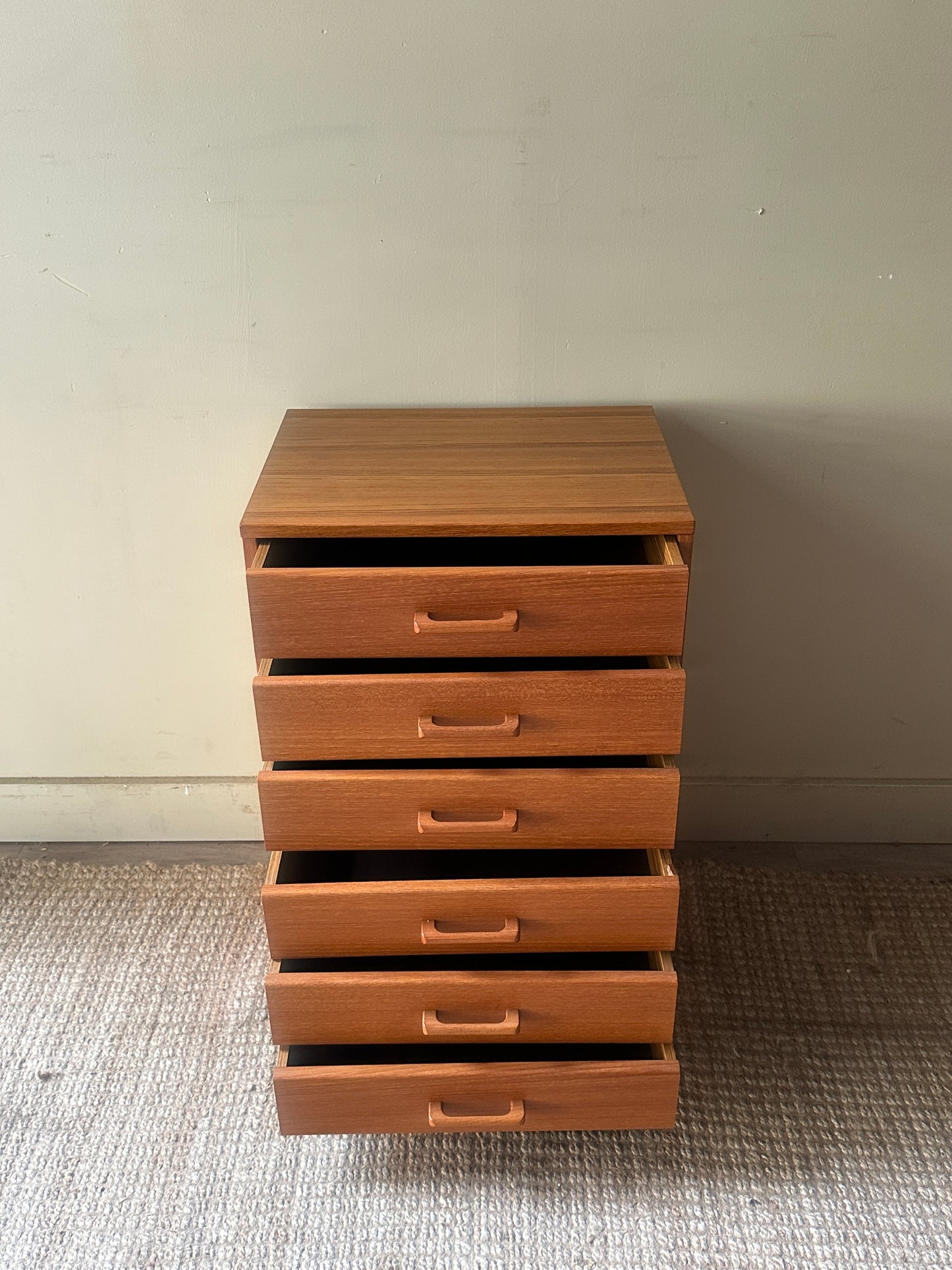 Teak lingerie chest of drawers