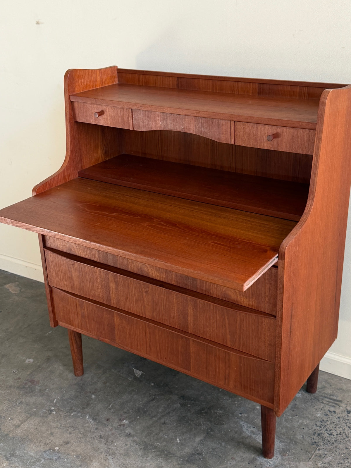 Danish teak secretary desk