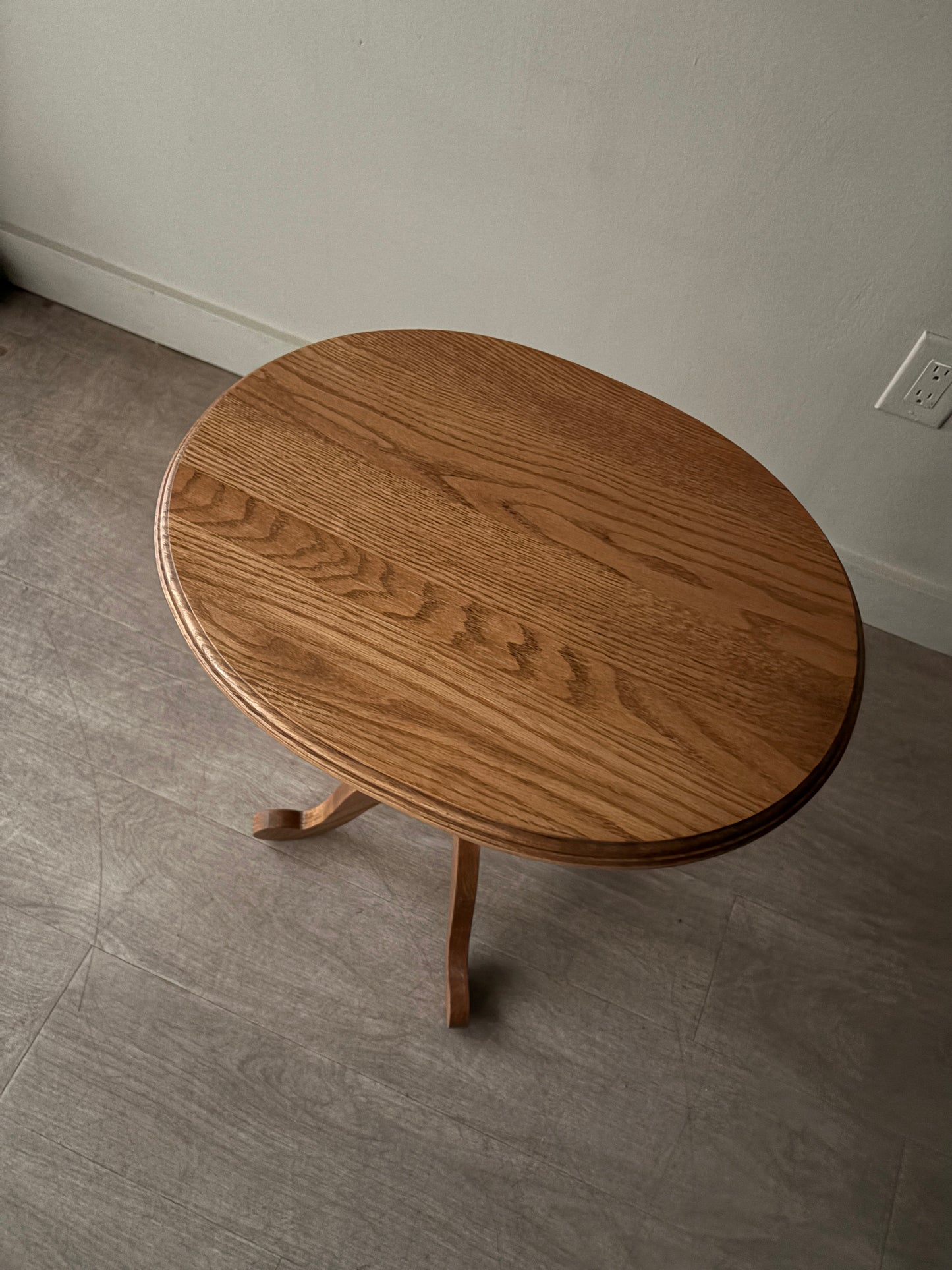 Golden oak side table
