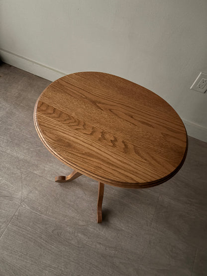 Golden oak side table