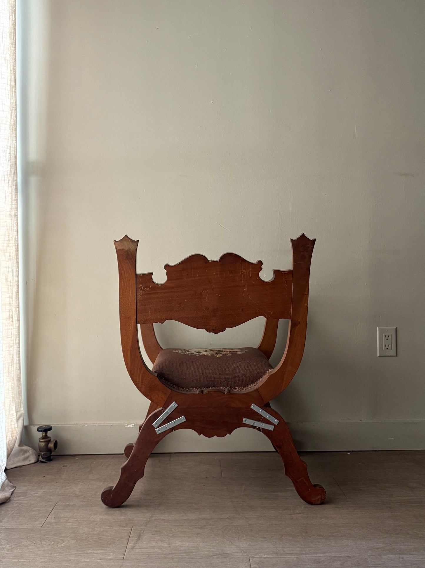 Carved walnut chair