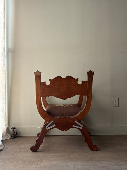 Carved walnut chair