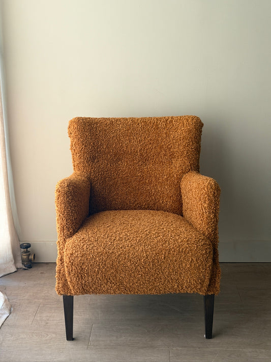 Danish toffee boucle lounge chair