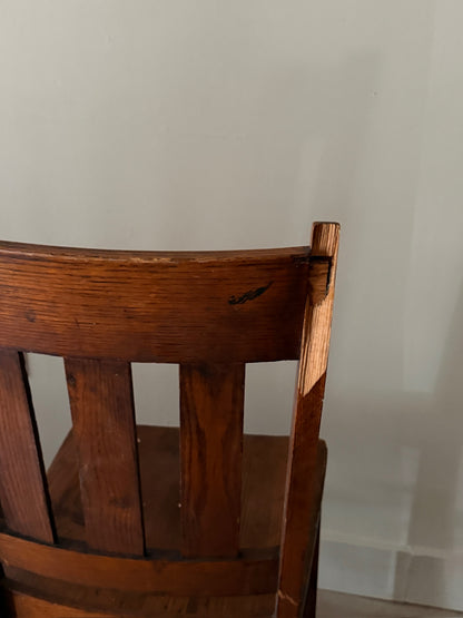 Mission oak dining chairs. Sold as a set of 4.