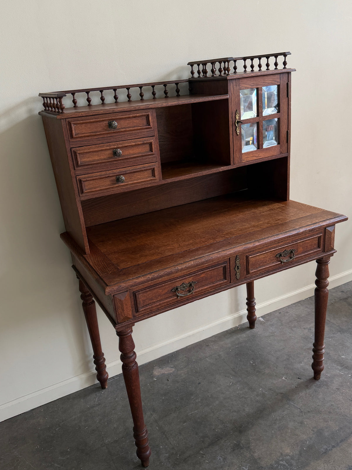 Oak stick and ball desk