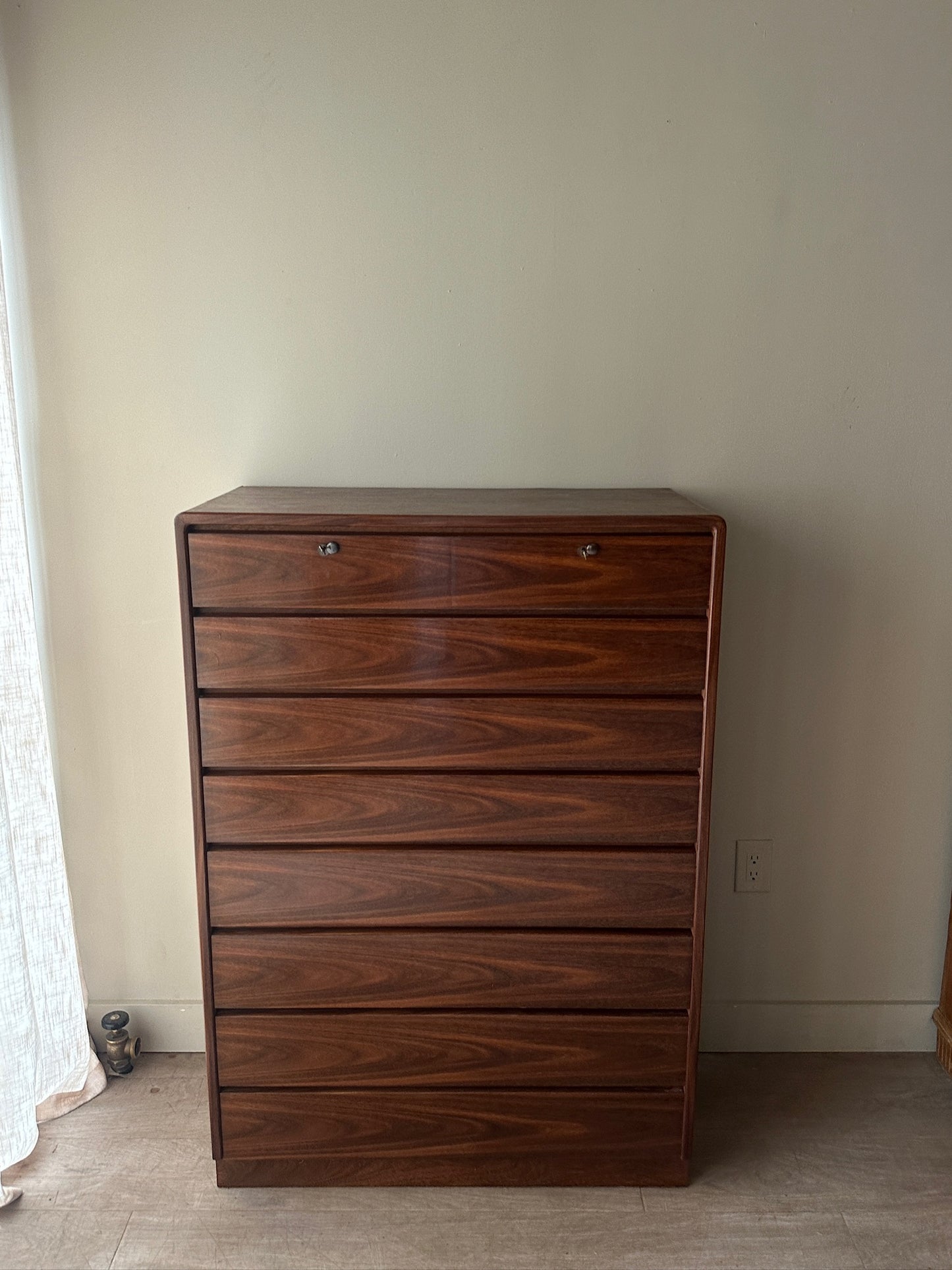 Walnut tallboy dresser
